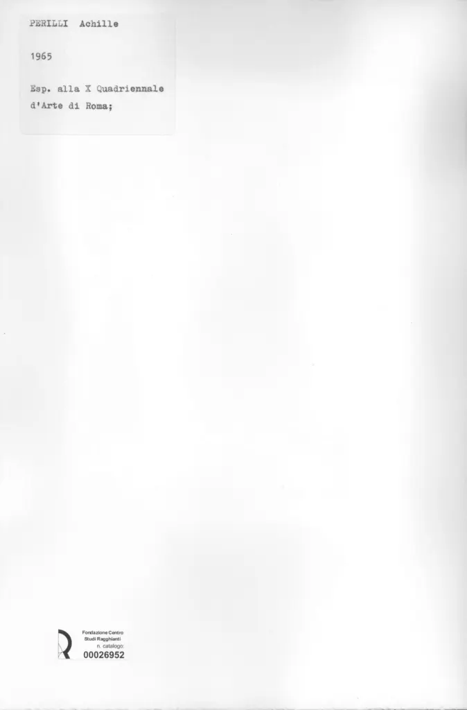 Anonimo , Perilli, Achille - sec. XX - Composizione astratta , retro