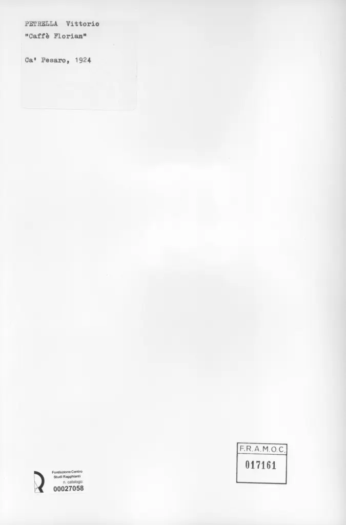 Anonimo , Petrella, Vittorio - sec. XX - Caff&egrave; Florian , retro