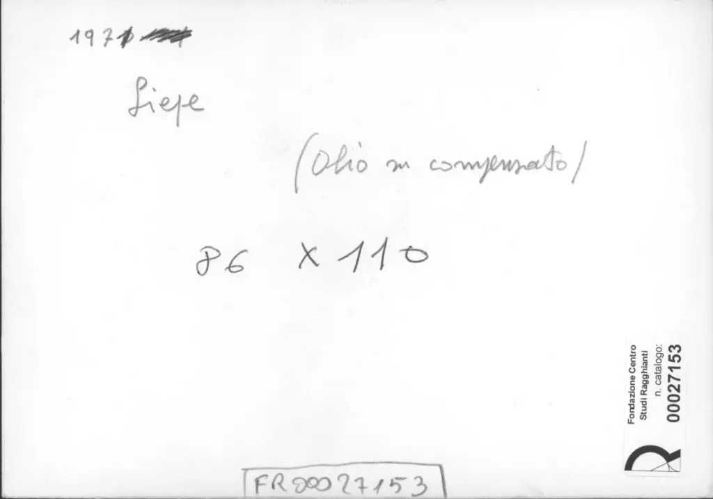 Anonimo , Pinto, Bruno - sec. XX - Siepe , retro