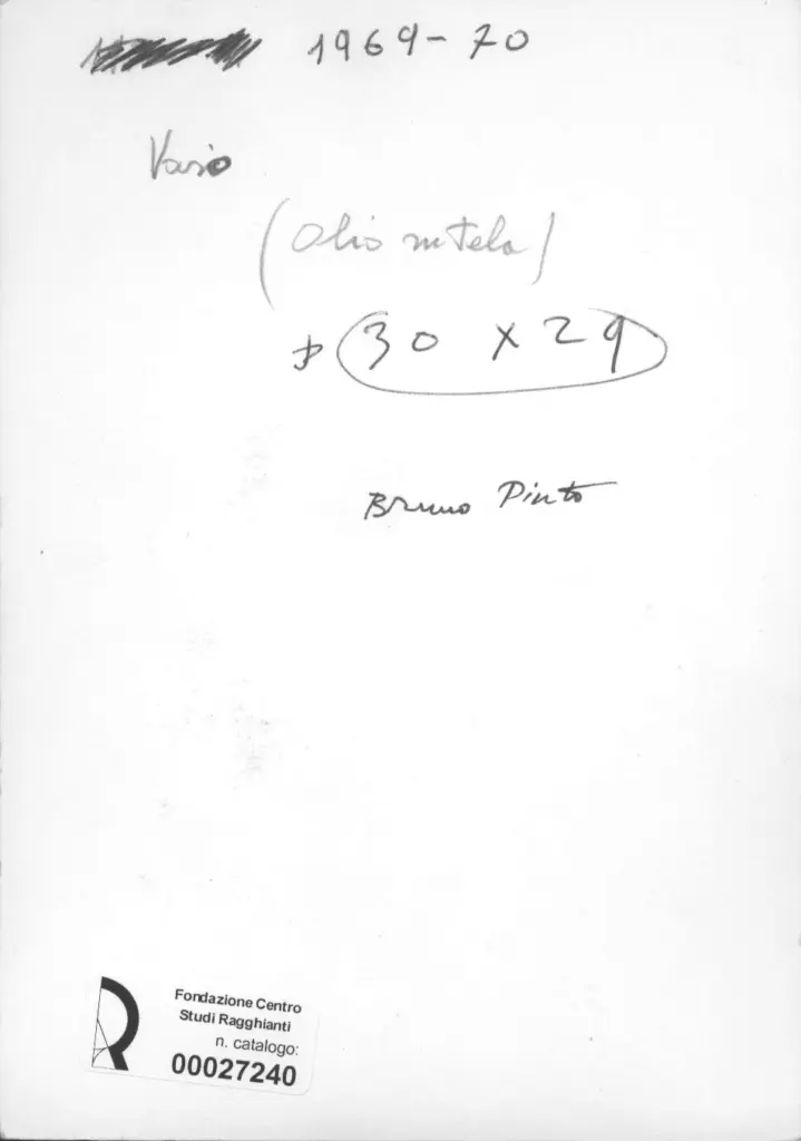 Anonimo , Pinto, Bruno - sec. XX - Vaso , retro