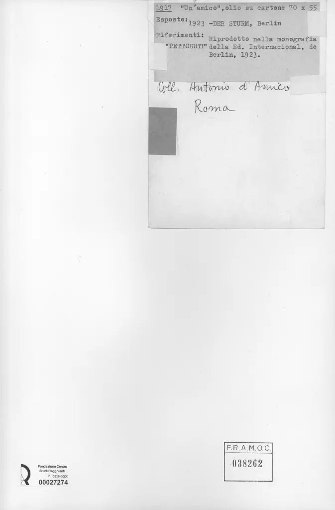 Anonimo , Pettoruti, Emilio - sec. XX - , retro