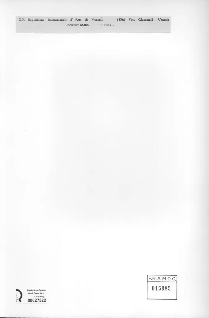 Giacomelli , Peyron, Guido - sec. XX - Fiori , retro