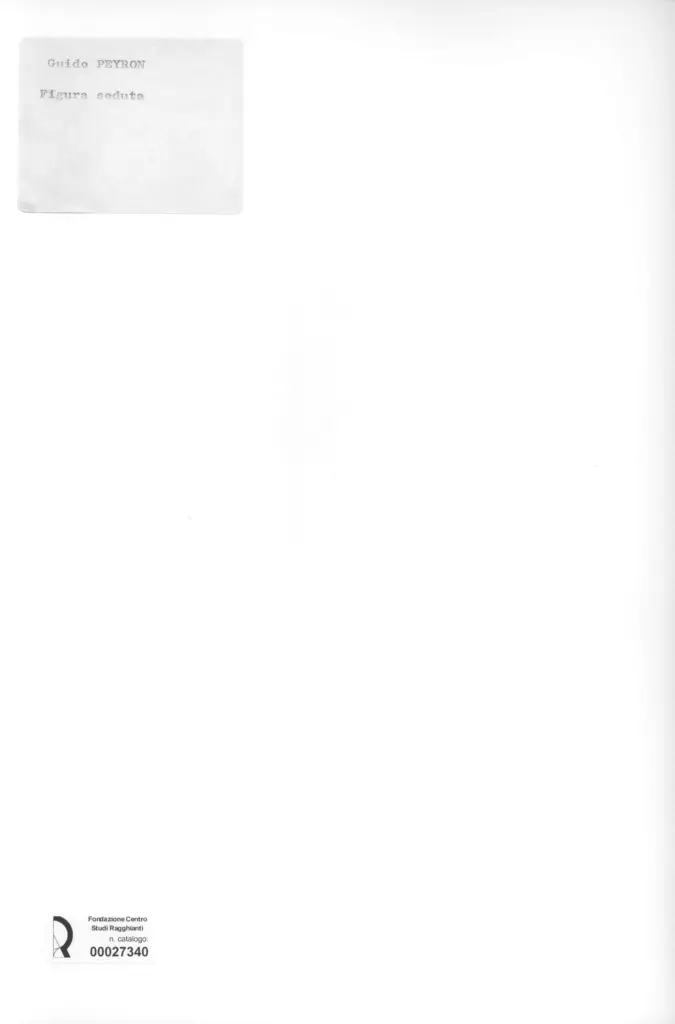 Anonimo , Peyron, Guido - sec. XX - Figura seduta , retro