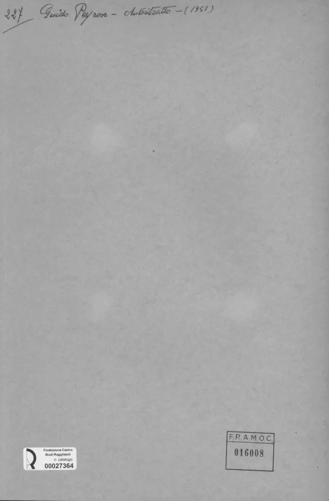 Anonimo , Peyron, Guido - sec. XX - Autoritratto , retro