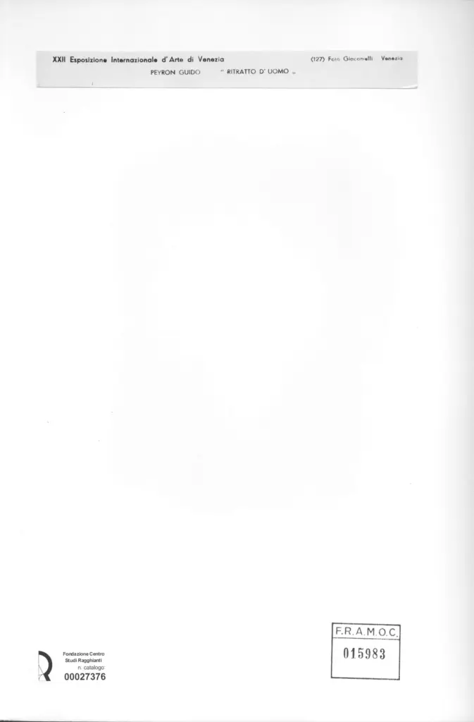 Giacomelli , Peyron, Guido - sec. XX - Ritratto d'uomo , retro