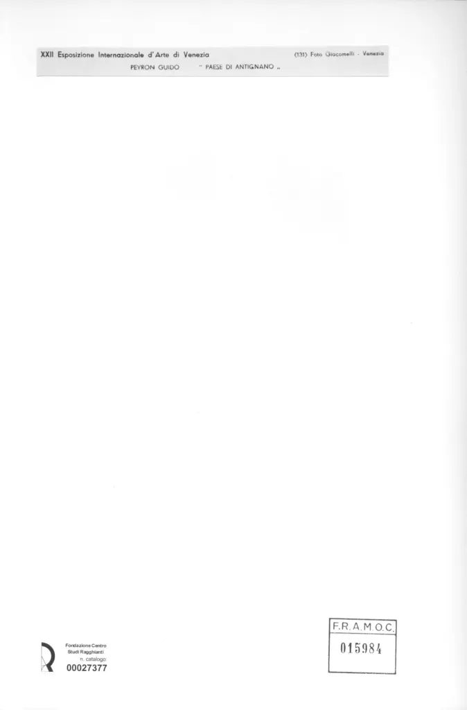 Giacomelli , Peyron, Guido - sec. XX - Paese di Antignano , retro
