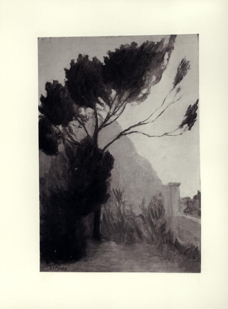 Giacomelli , Peyron, Guido - sec. XX - Paesaggio romantico , fronte