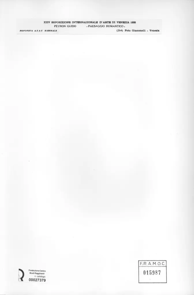 Giacomelli , Peyron, Guido - sec. XX - Paesaggio romantico , retro
