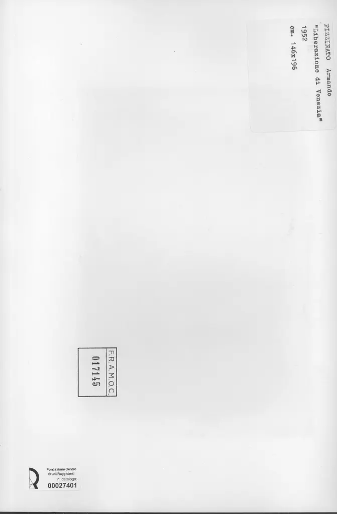 Anonimo , Pizzinato, Armando - sec. XX - , retro