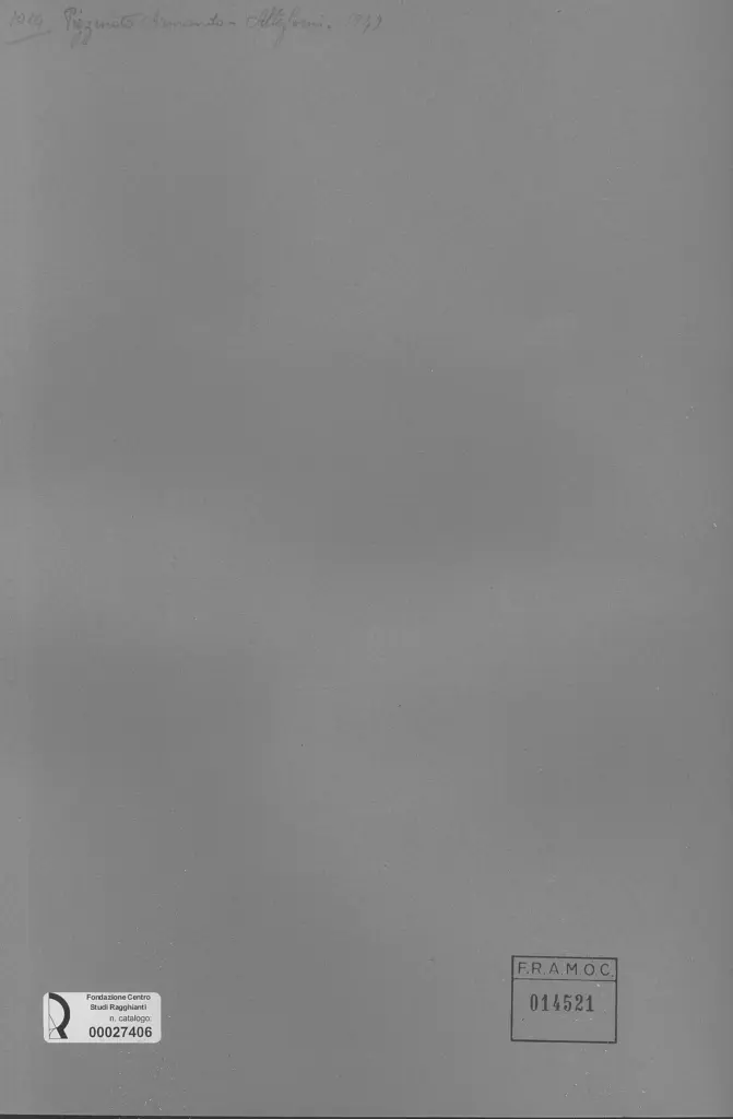 Anonimo , Pizzinato, Armando - sec. XX - , retro