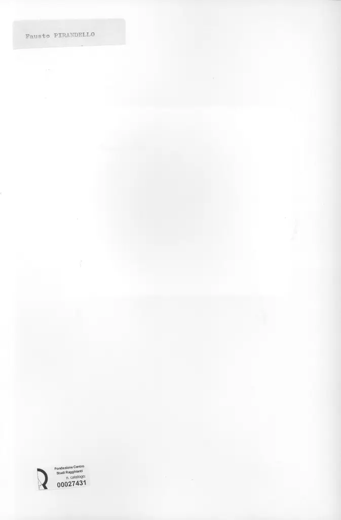 Anonimo , Pirandello, Fausto - sec. XX - Ritratto , retro