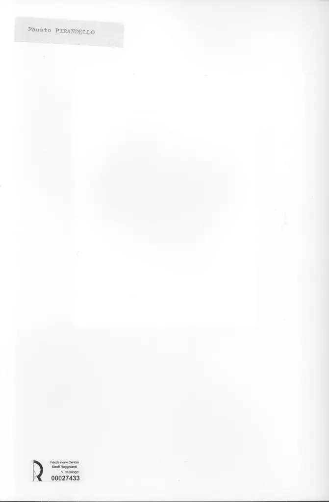 Anonimo , Pirandello, Fausto - sec. XX - Paesaggio , retro