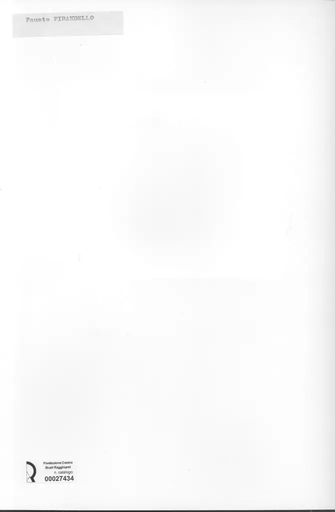 Anonimo , Pirandello, Fausto - sec. XX - Figure , retro