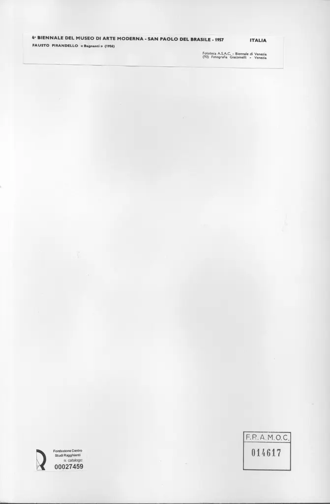 Giacomelli , Pirandello, Fausto - sec. XX - Bagnanti , retro