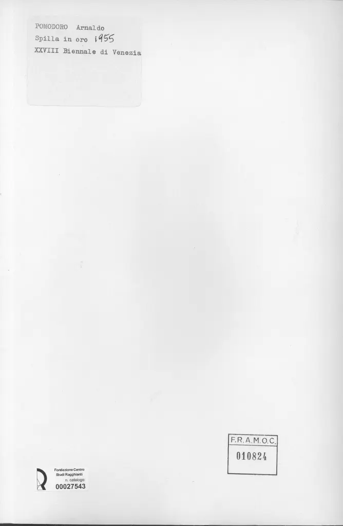 Anonimo , Pomodoro, Arnaldo - sec. XX - Spilla in oro , retro