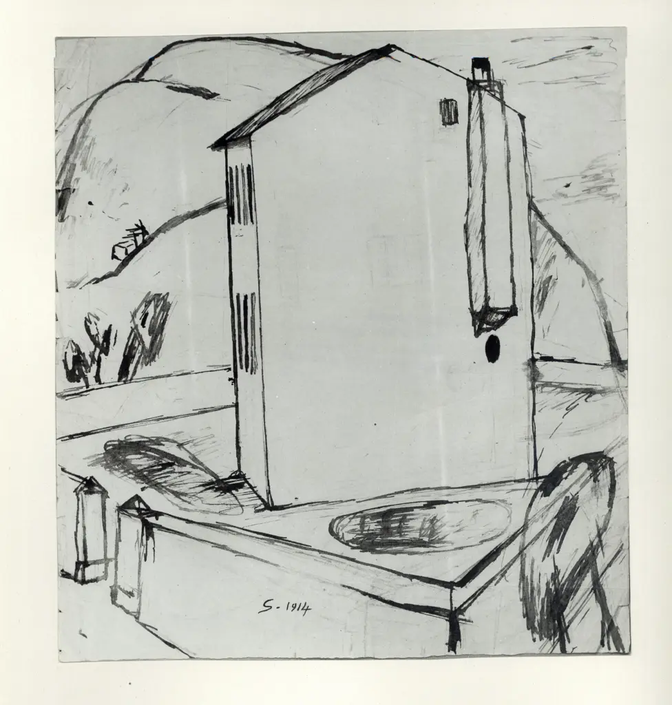 Anonimo , Pozzati, Severo - sec. XX - Disegno , fronte