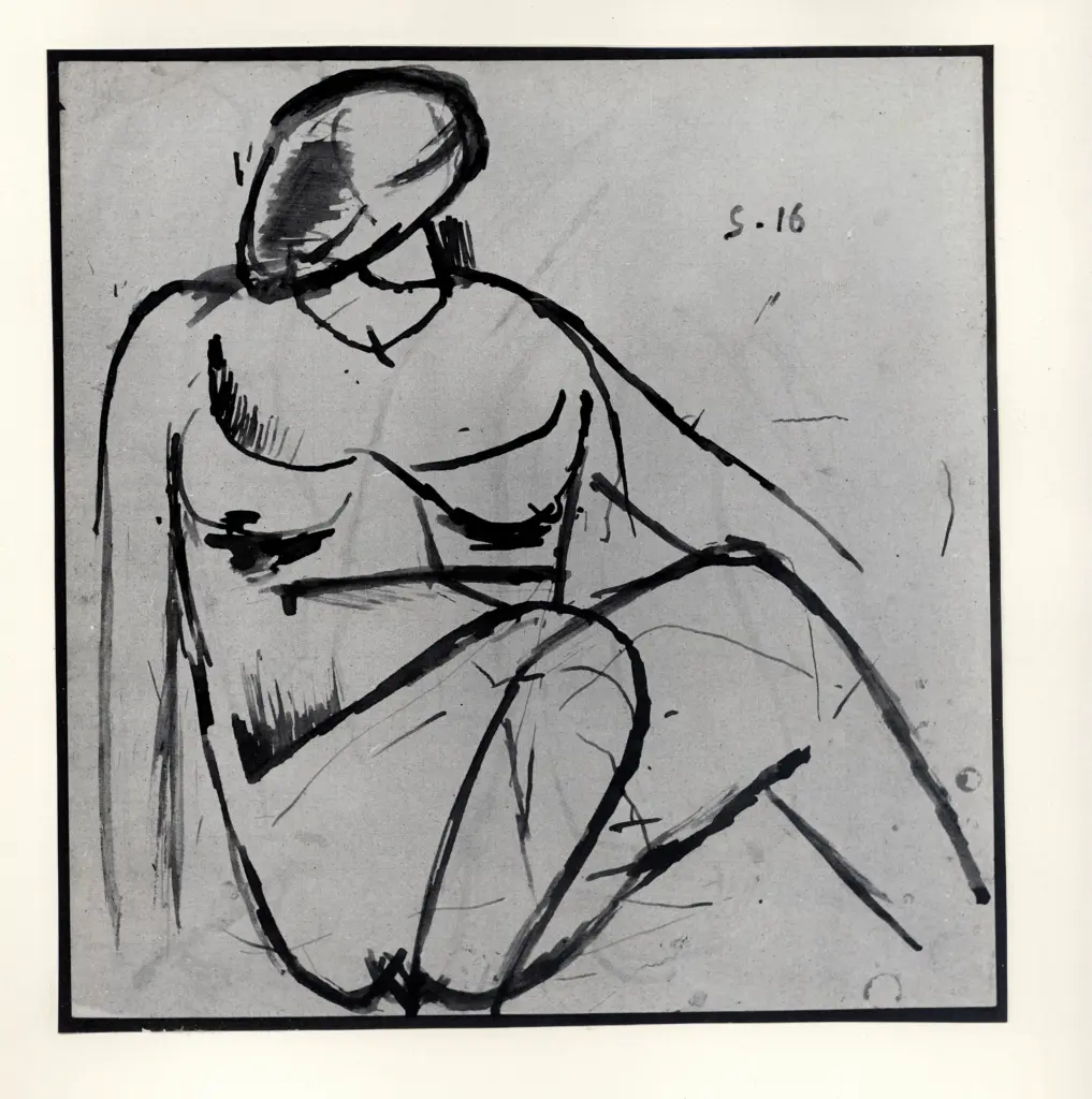 Anonimo , Pozzati, Severo - sec. XX - Figura femminile , fronte