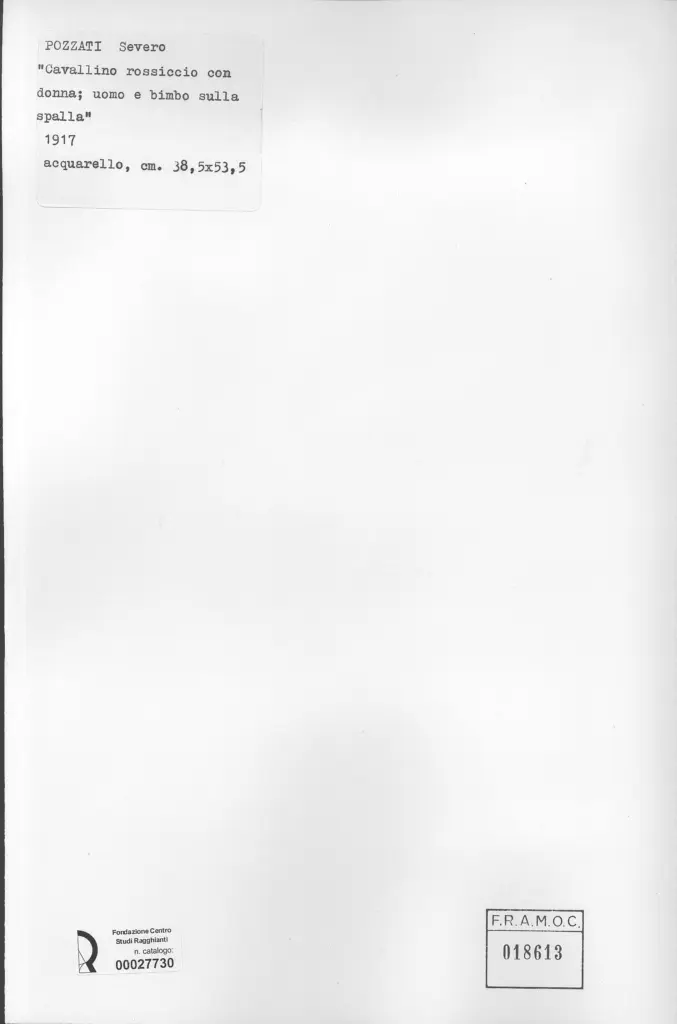 Anonimo , Pozzati, Severo - sec. XX - , retro