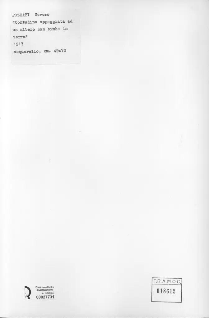 Anonimo , Pozzati, Severo - sec. XX - , retro