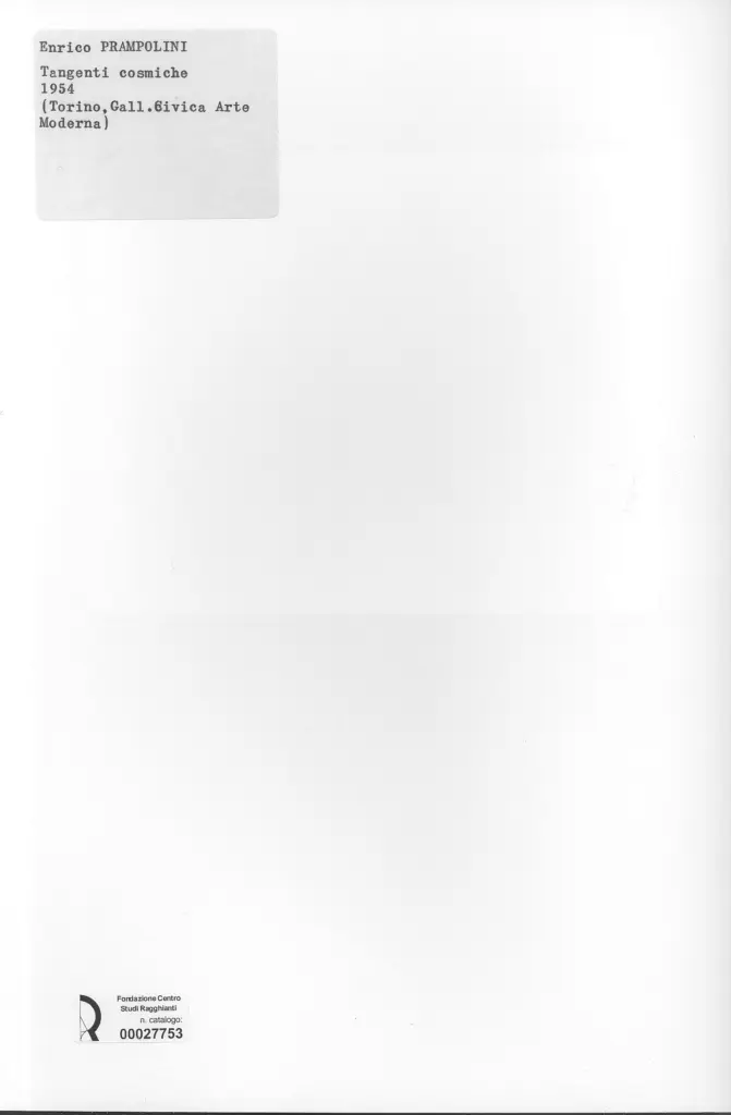 Anonimo , Prampolini, Enrico - sec. XX - Tangenti cosmiche , retro
