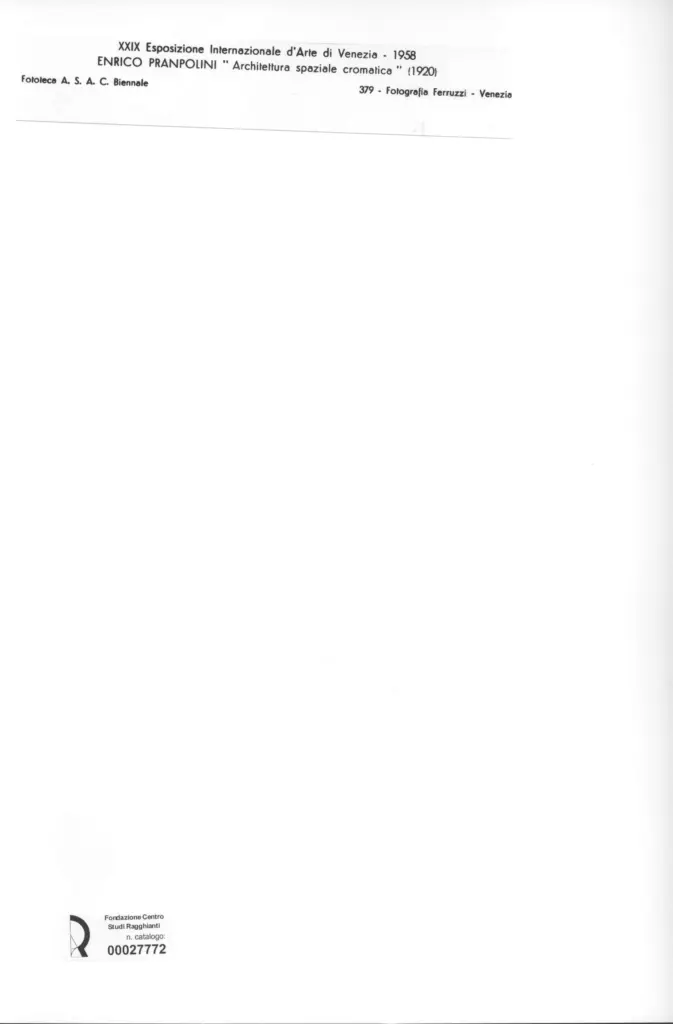 Fotografia Ferruzzi , Prampolini, Enrico - sec. XX - Architettura spaziale cromatica , retro