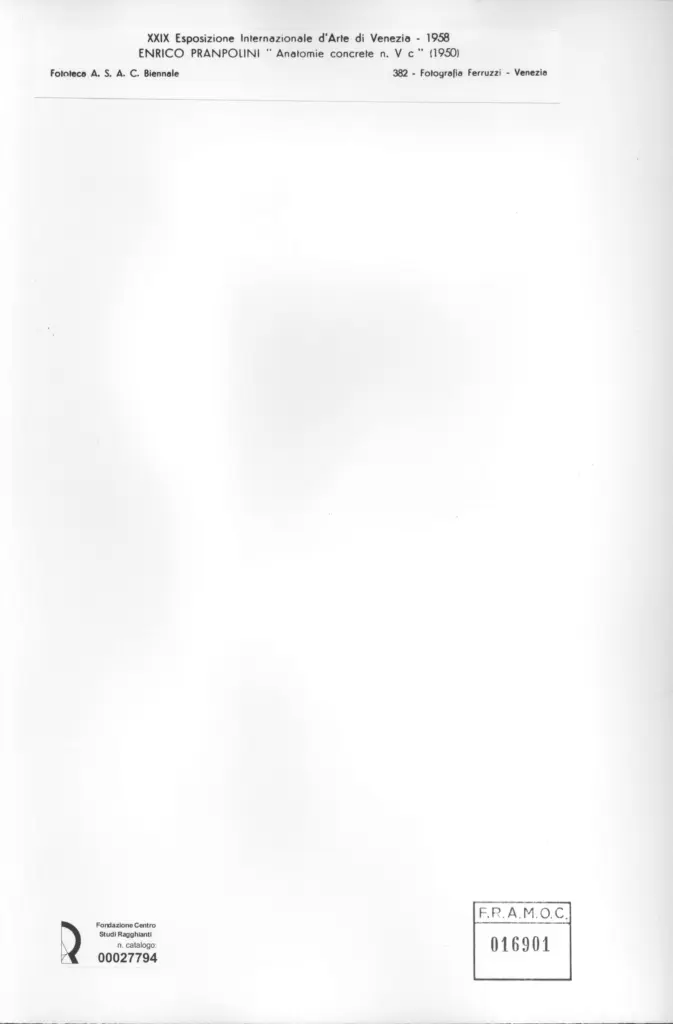 Fotografia Ferruzzi , Prampolini, Enrico - sec. XX - Anatomie concrete , retro