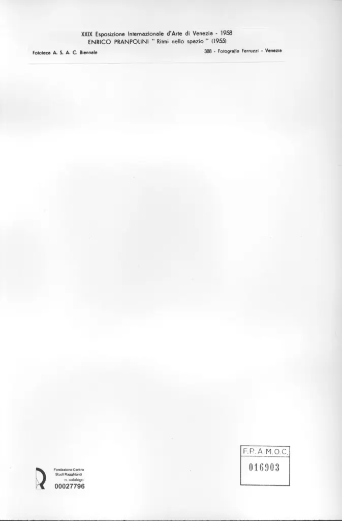 Fotografia Ferruzzi , Prampolini, Enrico - sec. XX - Ritmi nello spazio , retro