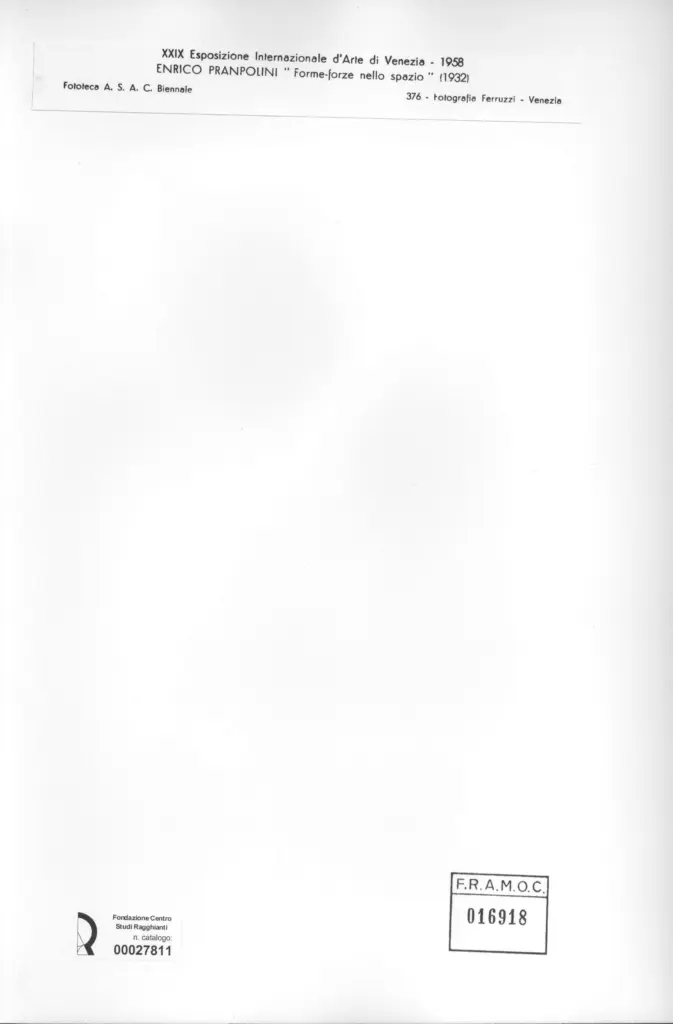 Fotografia Ferruzzi , Prampolini, Enrico - sec. XX - Forme-forze nello spazio , retro