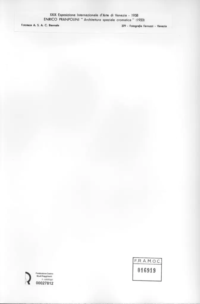 Fotografia Ferruzzi , Prampolini, Enrico - sec. XX - Architettura spaziale cromatica , retro