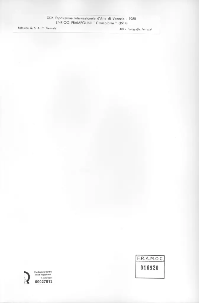 Fotografia Ferruzzi , Prampolini, Enrico - sec. XX - Cromofonia , retro