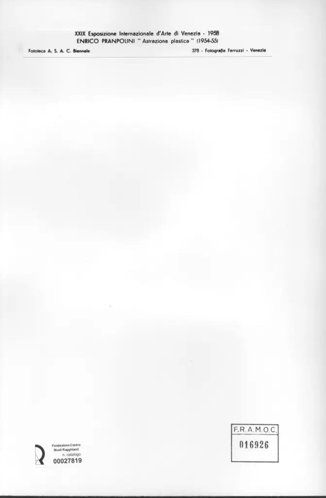 Fotografia Ferruzzi , Prampolini, Enrico - sec. XX - Astrazione plastica , retro