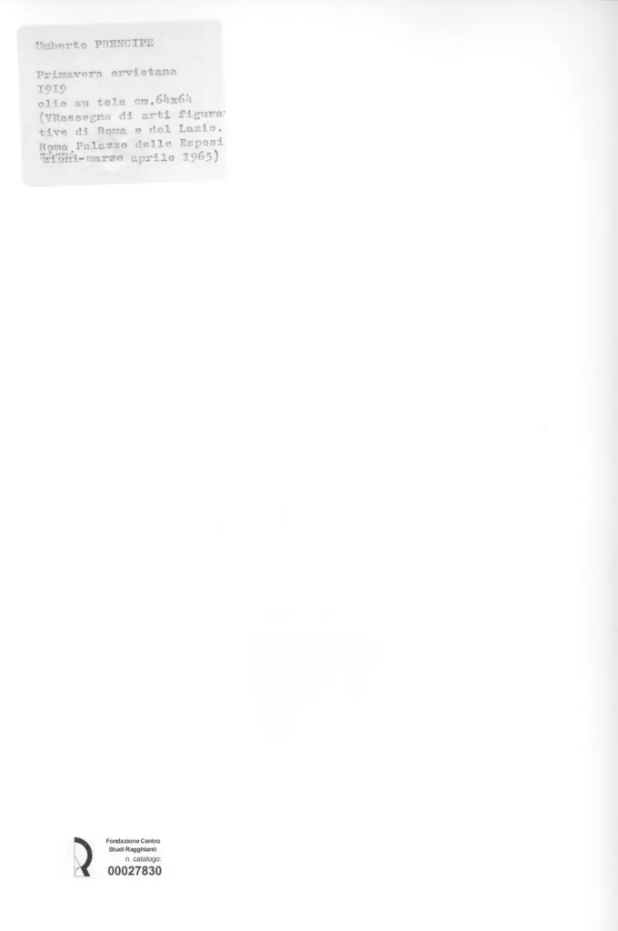 Anonimo , Prencipe, Umberto - sec. XX - Primavera orvietana , retro