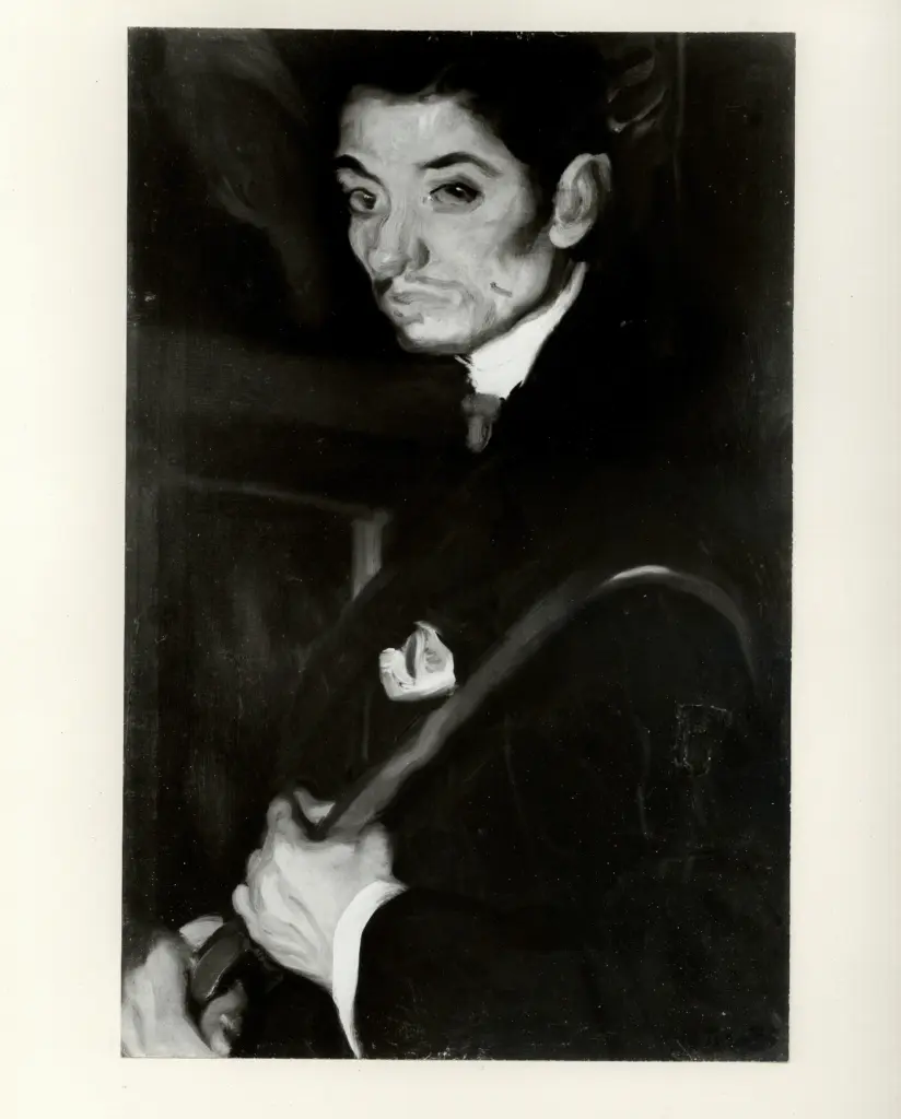 Anonimo , Protti, Alfredo - sec. XX - L'uomo col bastone , fronte