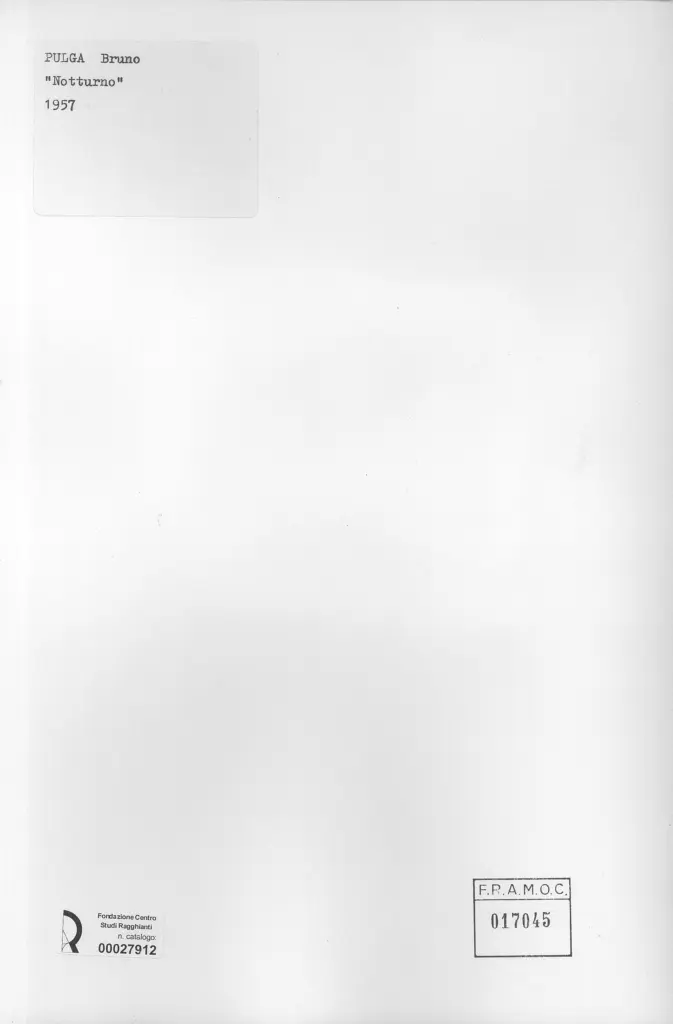 Anonimo , Pulga, Bruno - sec. XX - Notturno , retro