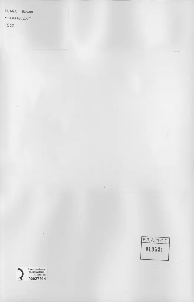 Anonimo , Pulga, Bruno - sec. XX - Paesaggio , retro