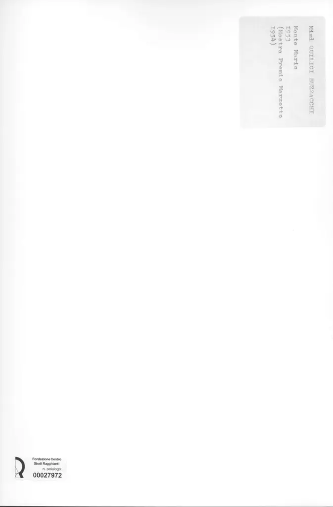 Anonimo , Quilici Buzzacchi, Mim&igrave; - sec. XX - Monte Mario , retro