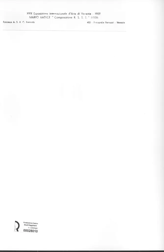 Fotografia Ferruzzi , Radice, Mario - sec. XX - Composizione R.S.S.S. , retro