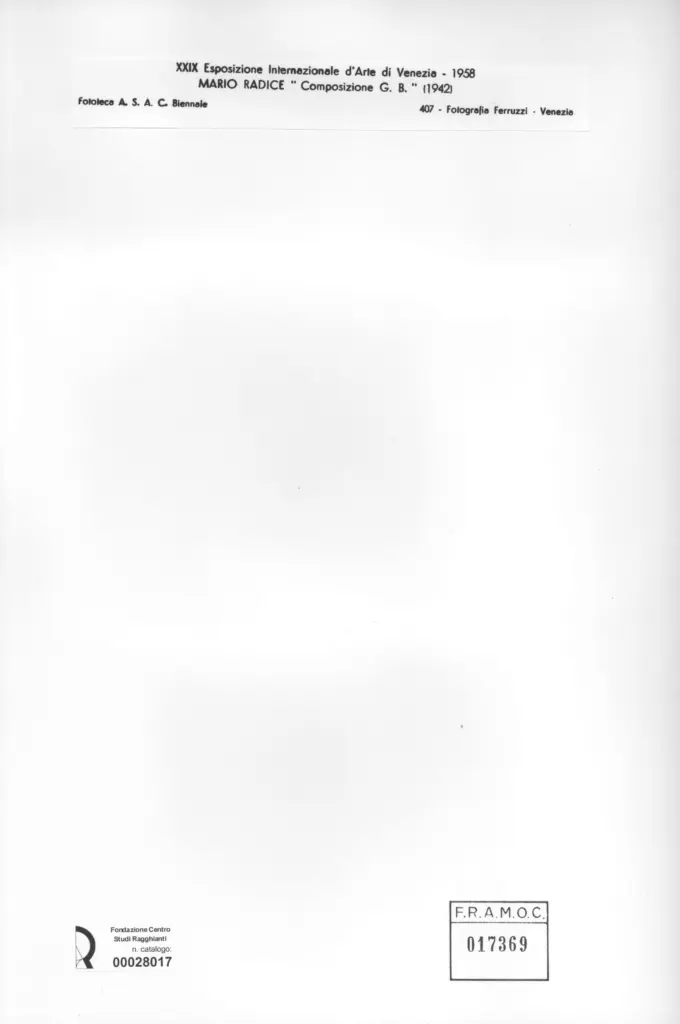 Fotografia Ferruzzi , Radice, Mario - sec. XX - Composizione G.B. , retro