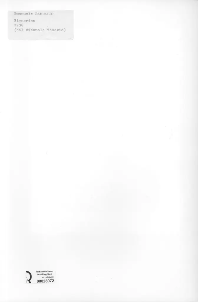 Anonimo , Rambaldi, Emanuele - sec. XX - Signorina , retro