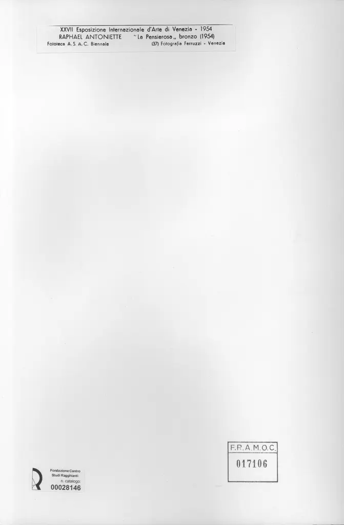 Fotografia Ferruzzi , Raphael Mafai, Antonietta - sec. XX - La pensierosa , retro