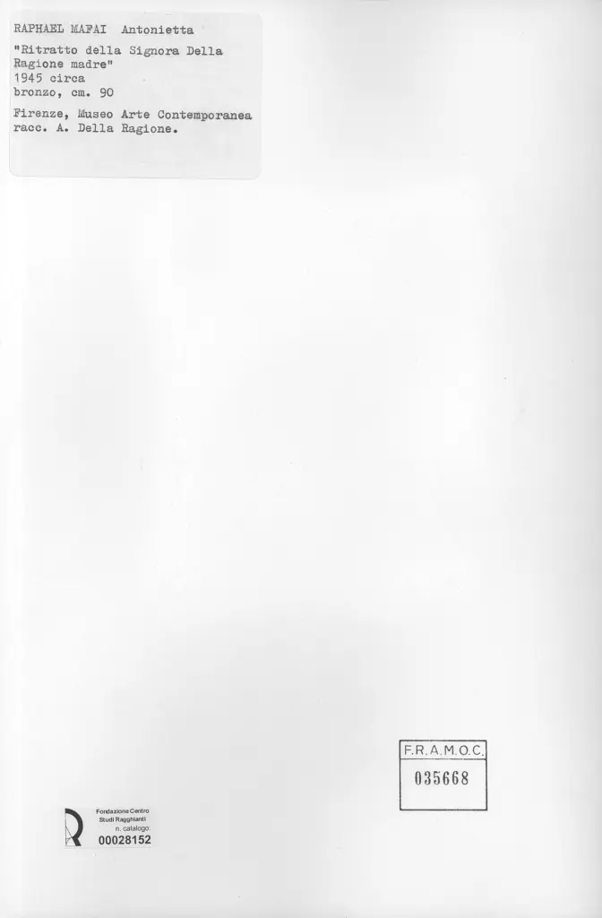 Anonimo , Raphael Mafai, Antonietta - sec. XX , retro