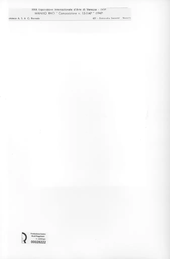 Fotografia Ferruzzi , Rho, Manlio - sec. XX - Composizione n. 15-1147 , retro