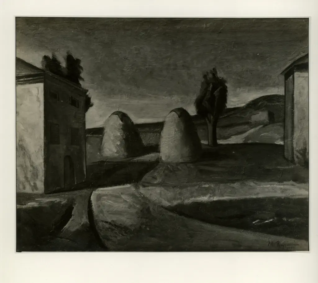 Giacomelli , Reggiani, Mauro - sec. XX - Paesaggio , fronte