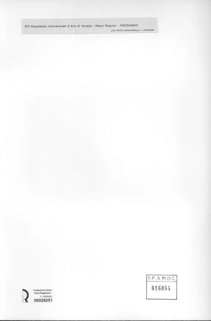 Giacomelli , Reggiani, Mauro - sec. XX - Paesaggio , retro