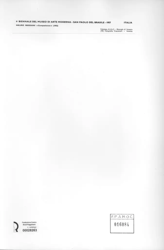 Giacomelli , Reggiani, Mauro - sec. XX - Composizione , retro