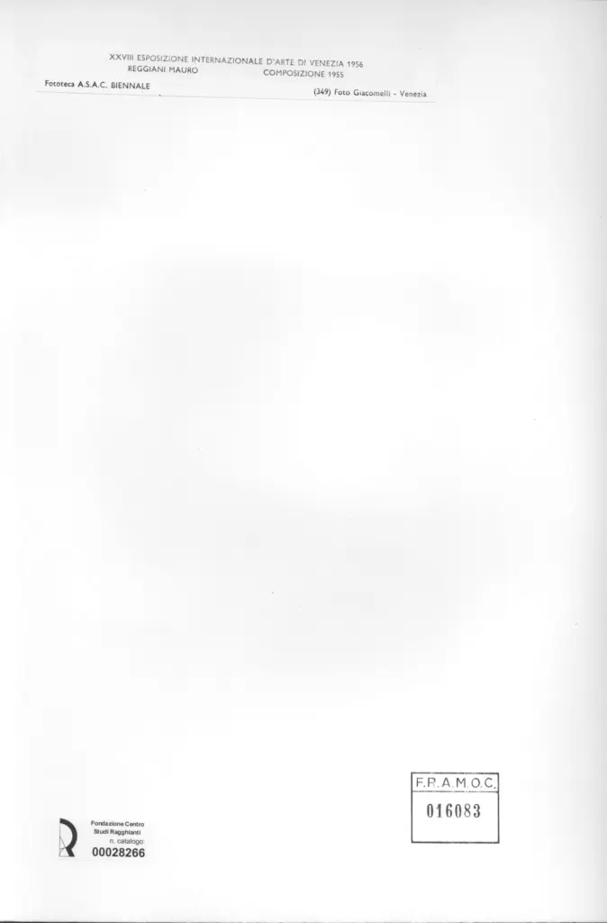 Giacomelli , Reggiani, Mauro - sec. XX - Composizione , retro