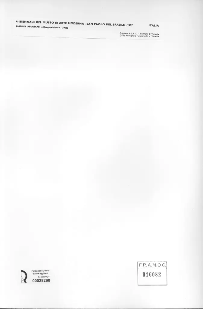 Giacomelli , Reggiani, Mauro - sec. XX - Composizione , retro