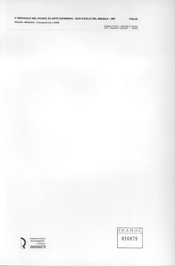 Giacomelli , Reggiani, Mauro - sec. XX - Composizione , retro