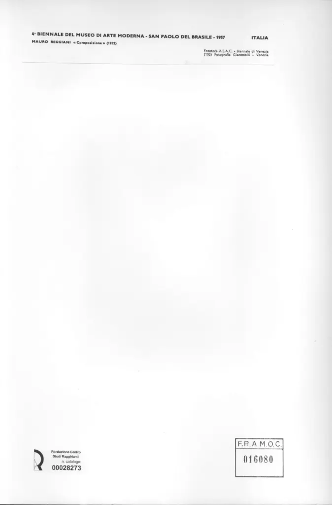 Giacomelli , Reggiani, Mauro - sec. XX - Composizione , retro