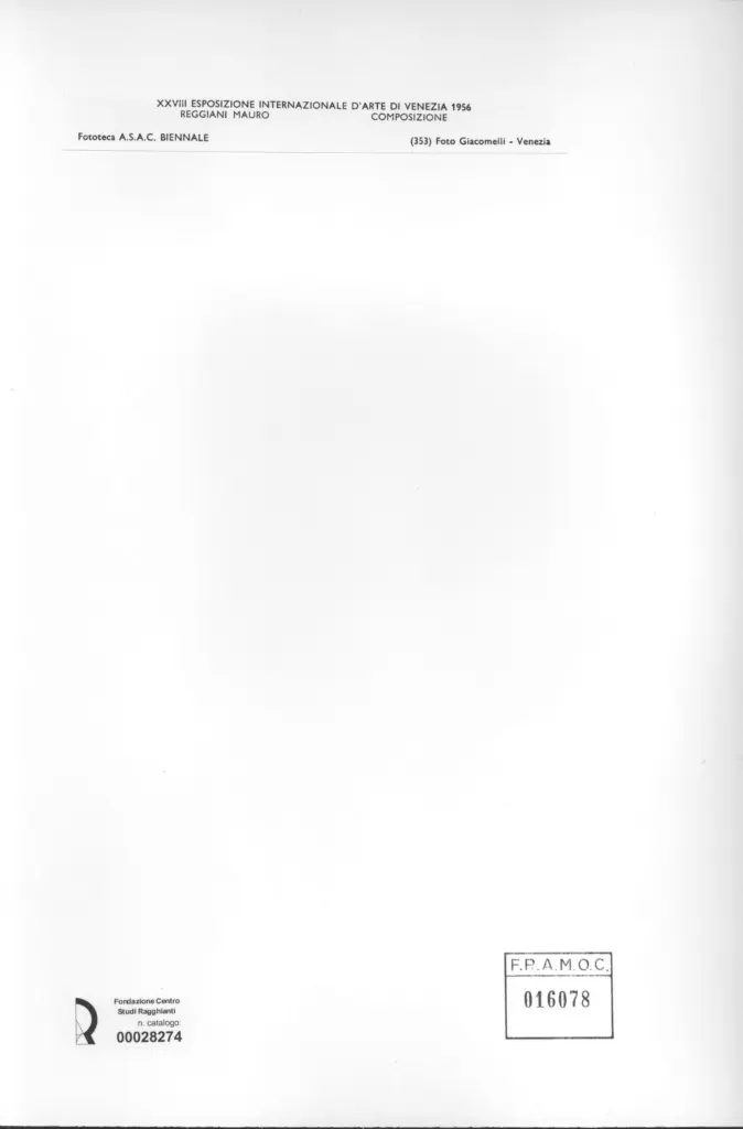 Giacomelli , Reggiani, Mauro - sec. XX - Composizione , retro